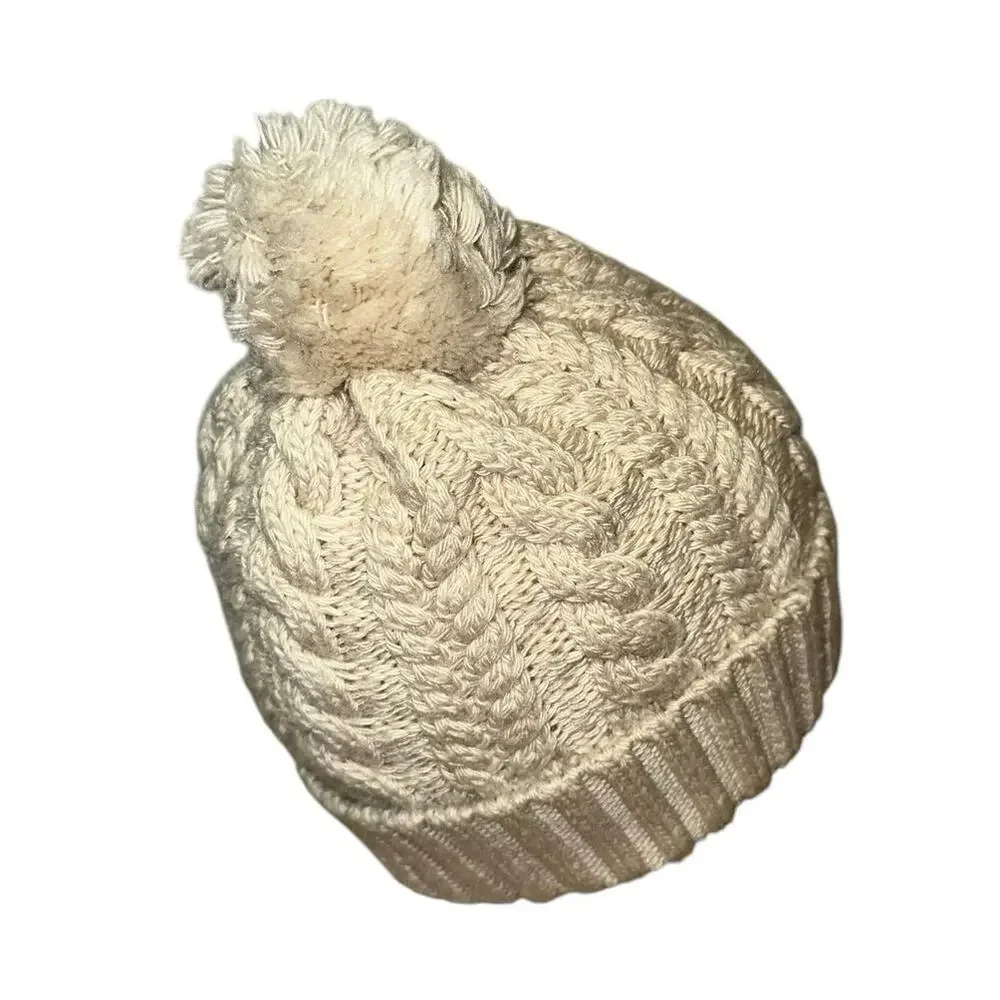 Smartwool‎ Merino Wool Cable Knit Pom Beanie Hat Cream Ivory OS